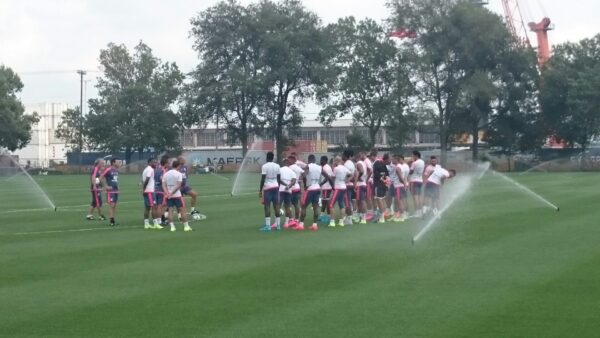 Entraînement de l'OL à Montréal le 30 juillet 2015, en préparation au Trophée des Champions.