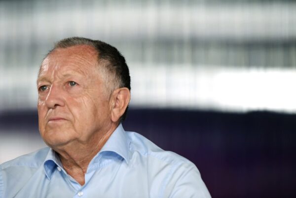 Lyon's president Jean-Michel Aulas attends a press conference on August 8, 2015 in Lyon, southeastern France. AFP PHOTO / PHILIPPE DESMAZES