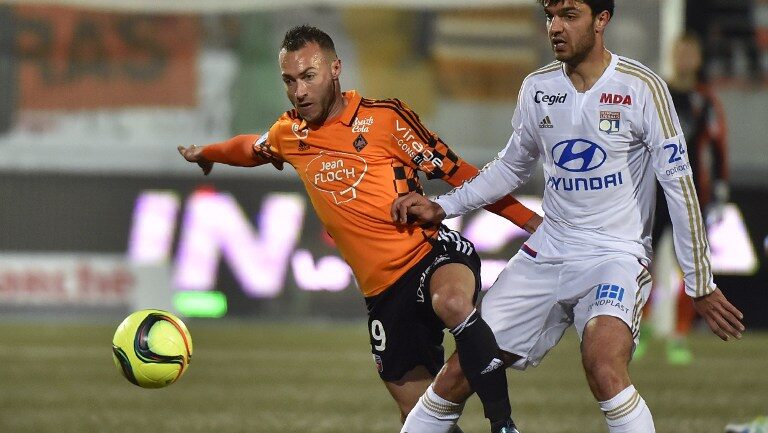 Clément Grenier lors d'un Lorient - OL