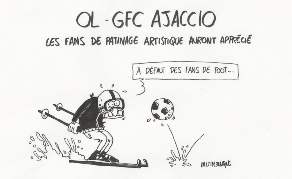 Caricature après match OL-GFC Ajaccio