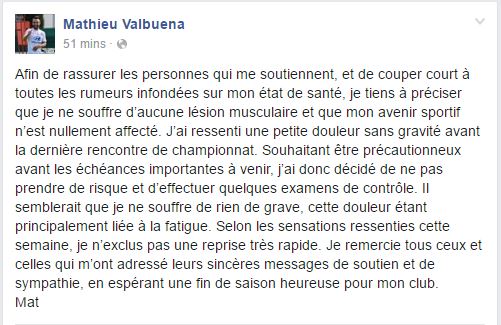 communiqué mathieu valbuena