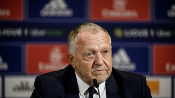 Jean-Michel Aulas, président de l'OL, en conférence de presse