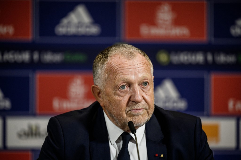 Jean-Michel Aulas, président de l'OL, en conférence de presse