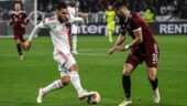 Rayan Cherki (OL) contre le Sparta Prague en Ligue Europa
