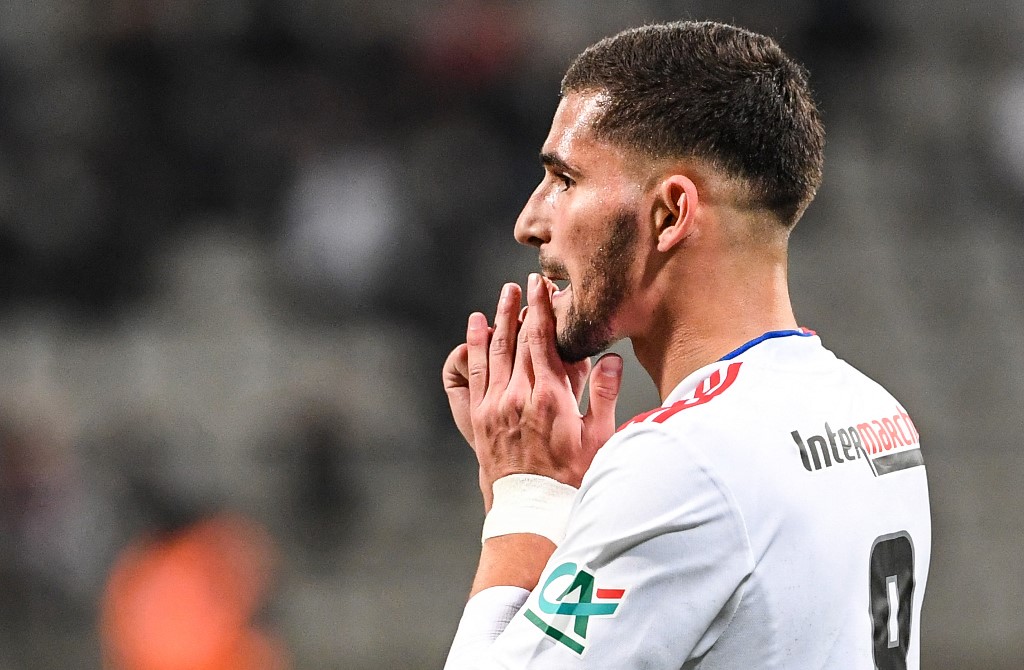 Houssem Aouar lors de Paris FC - OL