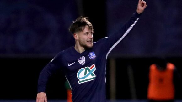 Romain Escarpit, attaquant du Bergerac Périgord FC et passé par l'OL Académie