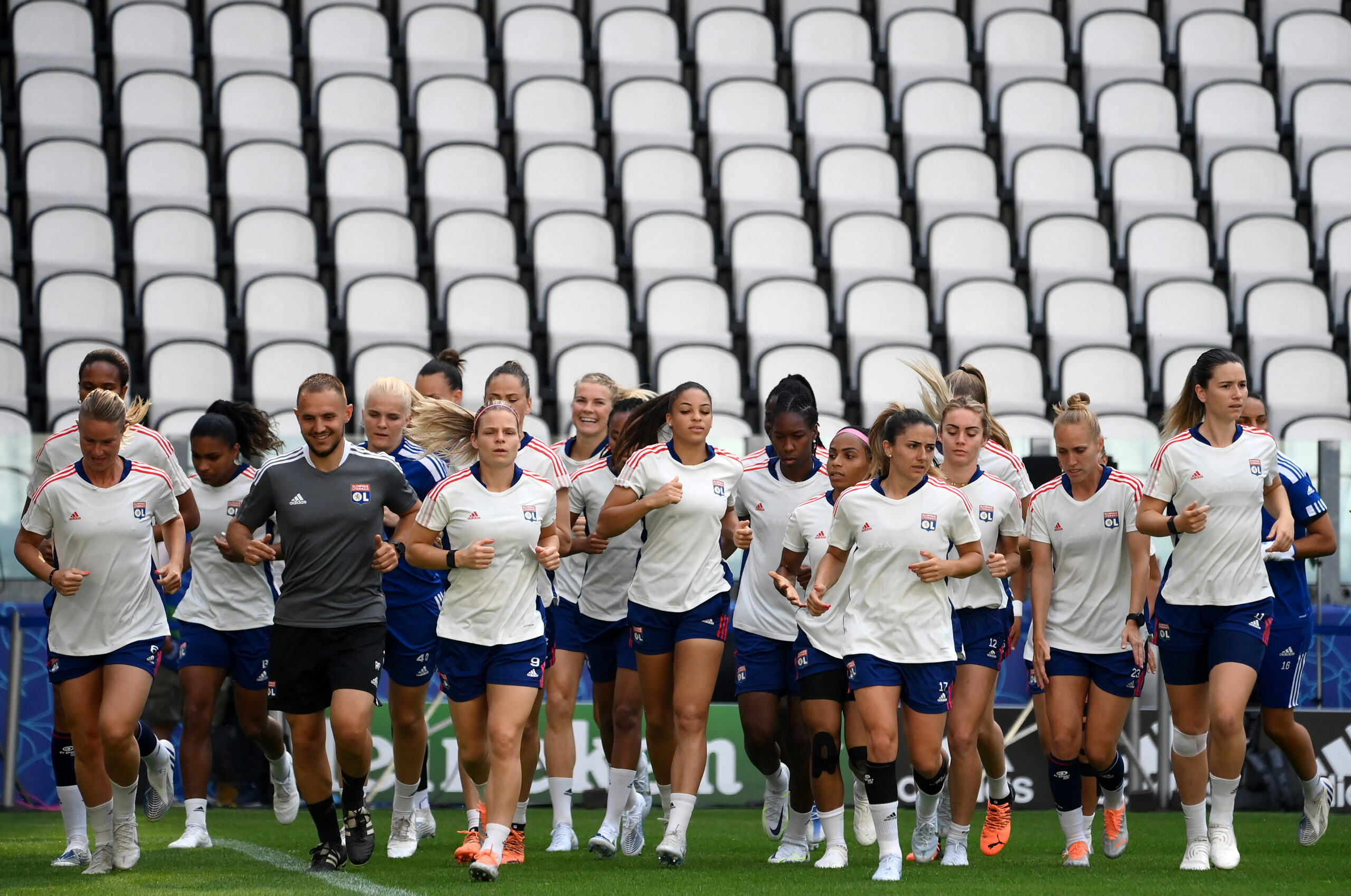 Les joueuses de l'OL à l'entraînement avant la finale de Ligue des champions