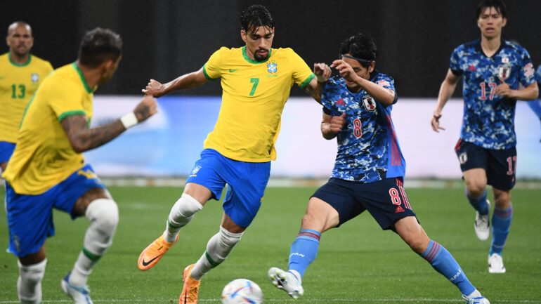 Lucas Paqueta avec le Brésil contre le Japon