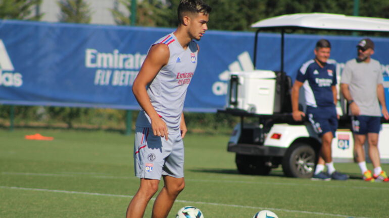 Romain Faivre à l'entraînement de l'OL