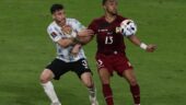 Nicolas Tagliafico lors d'un match avec l'Argentine contre le Venezuela