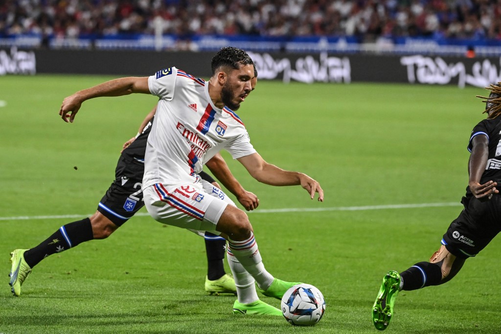 Rayan Cherki lors d'OL - Auxerre