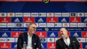 Jean-Michel Aulas et Laurent Blanc lors de la conférence de presse