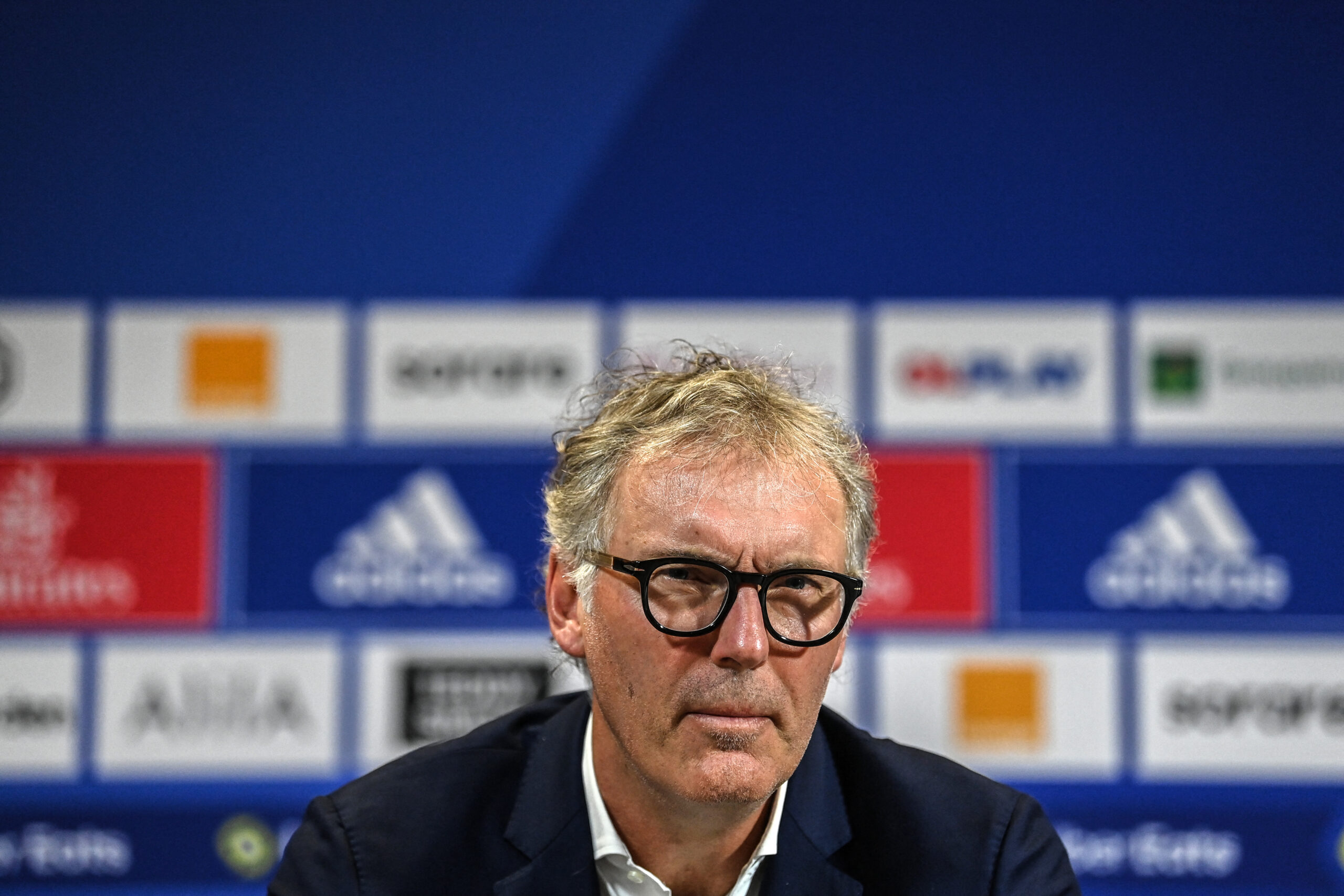 Laurent Blanc lors de sa présentation à l'OL