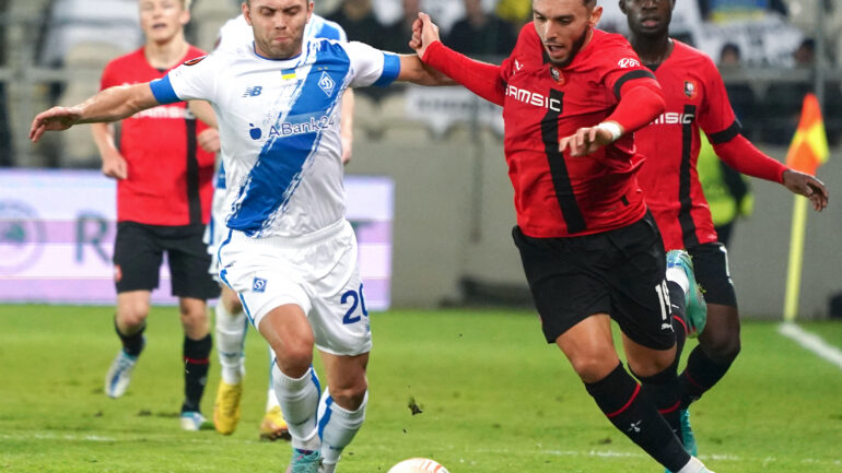 Amine Gouiri lors de Dynamo Kiev - Rennes