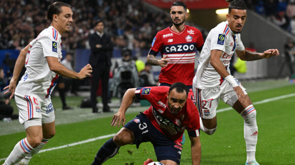 Ismaili (Lille) v Maxence Coqueret and Malo Gusto (OL)
