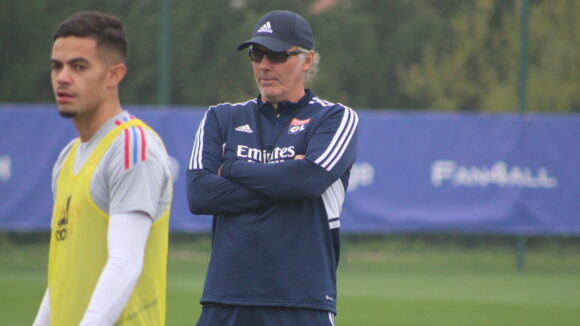 Laurent Blanc à l'entraînement de l'OL, le 13 octobre