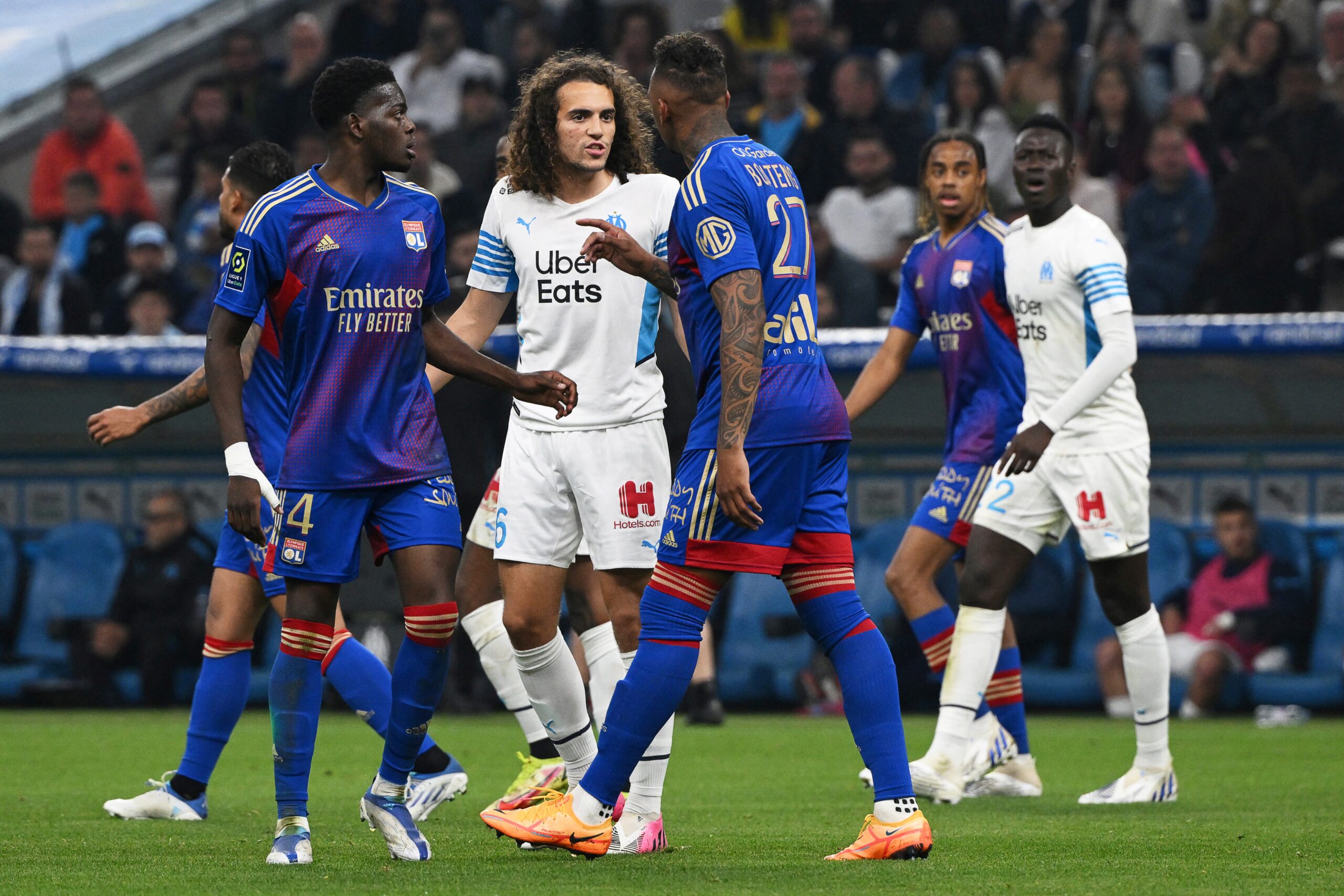 Jerome Boateng (OL) face à Mattéo Guendouzi (OM) en mai 2022