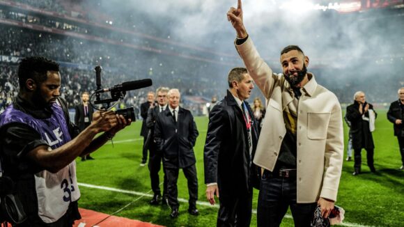 Karim Benzema lors de son Ballon d'Or au Parc OL