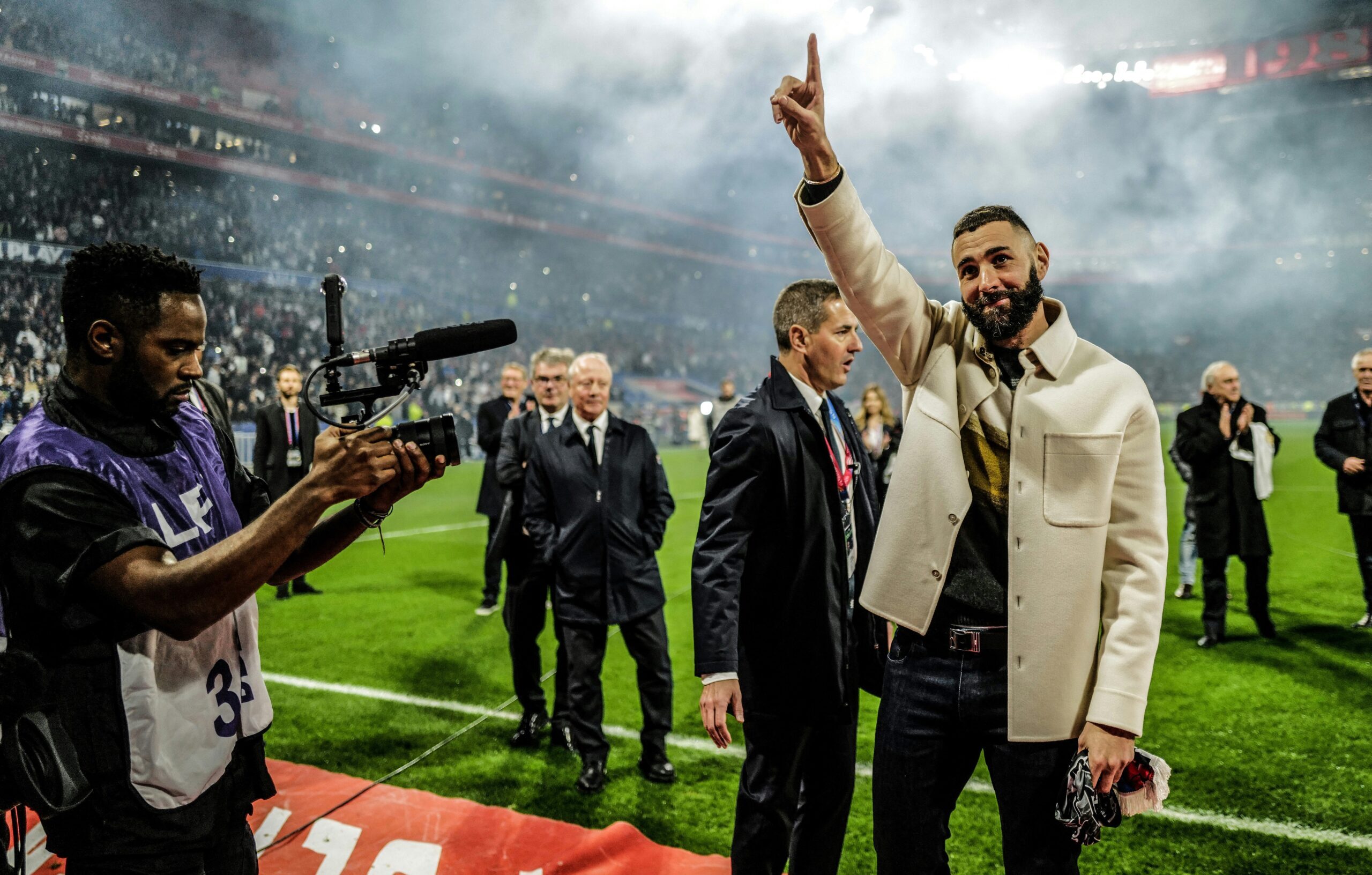 Karim Benzema lors de son Ballon d'Or au Parc OL