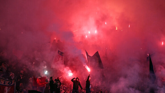 Les supporters de l'OL au Parc OL