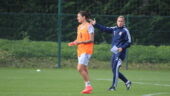Dzsenifer Marozsan à l'entraînement de l'OL avec Camille Abily