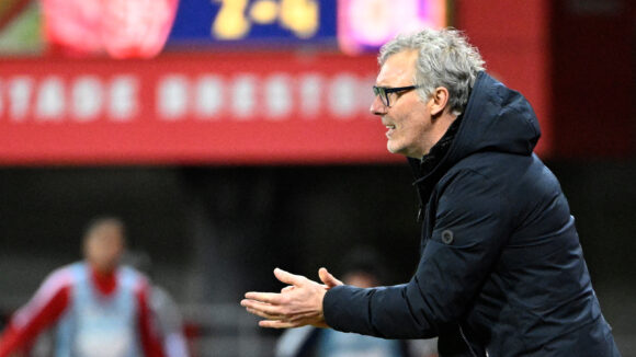 Laurent Blanc lors de Brest - OL