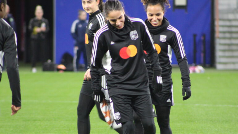 Amel Majri à l'entraînement avant OL - Juve