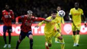 Nicolas Tagliafico (OL) et Fabien Centonze (Nantes)