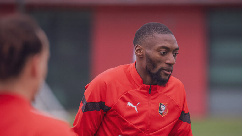 Karl Toko-Ekambi pour son premier entraînement avec Rennes