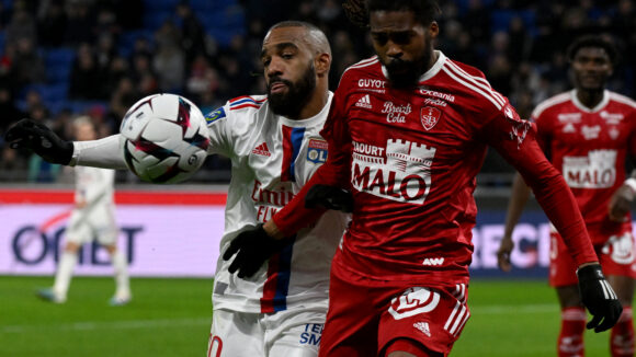 Alexandre Lacazette lors d'OL - Brest