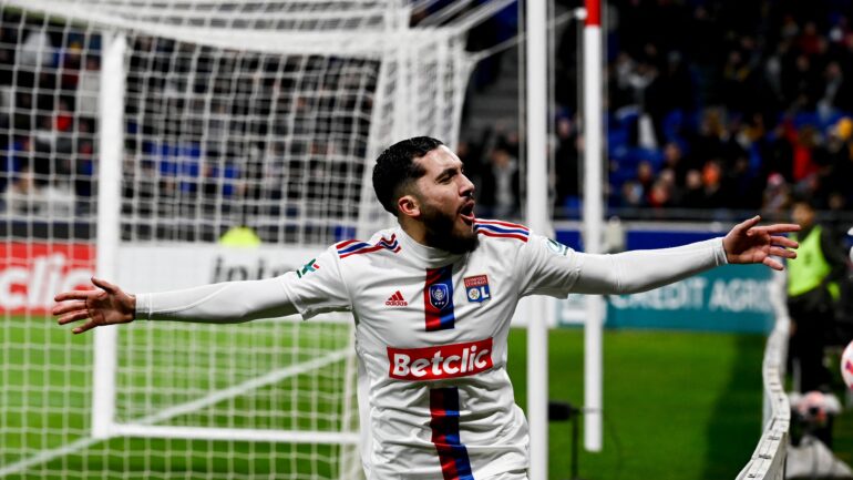 Rayan Cherki buteur lors d'OL - Lille