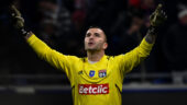 Anthony Lopes lors de la victoire de l'OL face à Lille en février 2023