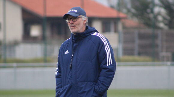 Laurent Blanc à l'entraînement de l'OL