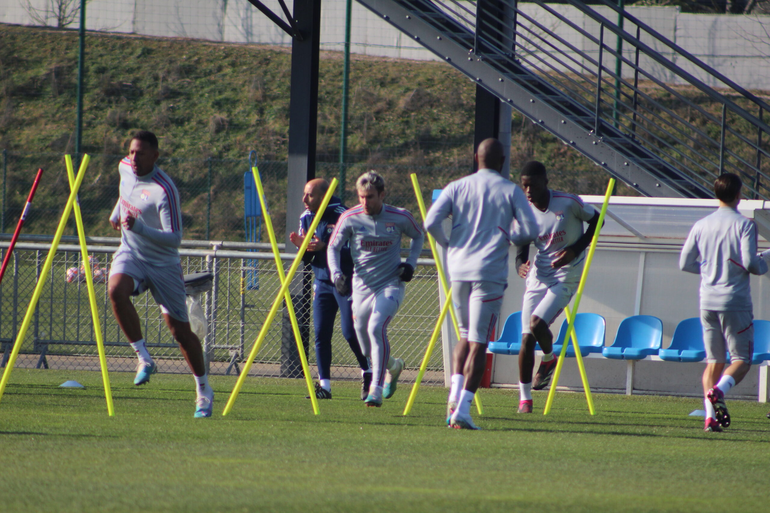 Les joueurs de l'OL à l'entraînement du 15 février 2023