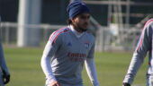 Mohamed El Arouch lors de l'entraînement de l'OL