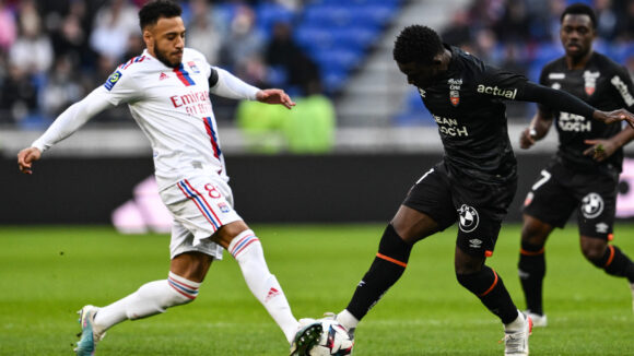 Bamba Dieng (Lorient) et Corentin Tolisso (OL)