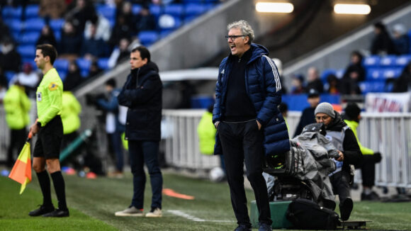 Laurent Blanc lors d'OL - Lorient en mars 2023