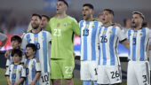 Nicolas Tagliafico avec notamment Lionel Messi lors d'Argentine - Panama