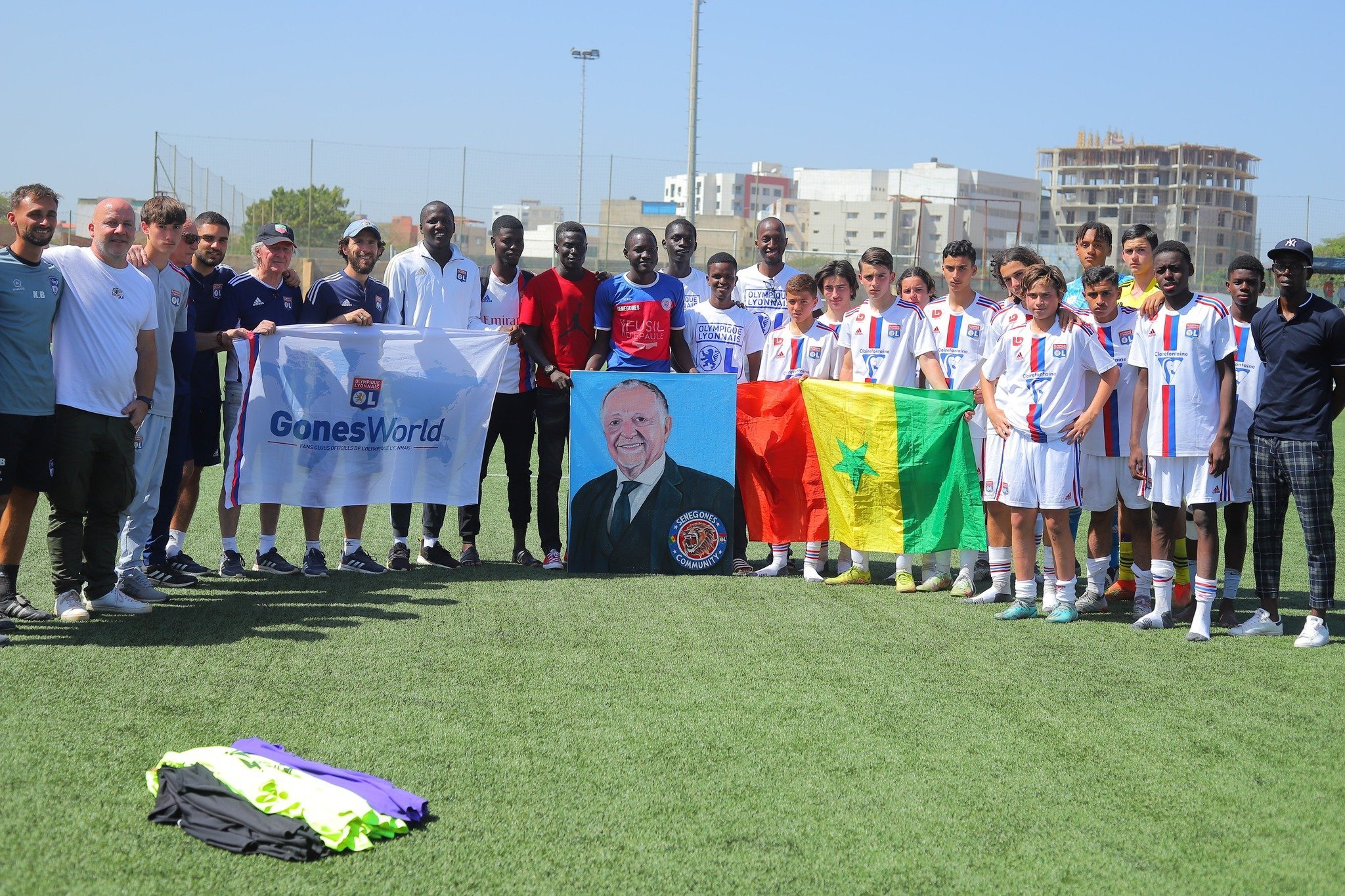 Les U16 de l'OL lors de leur voyage à Dakar au Sénégal en janvier 2023
