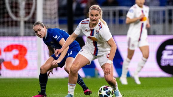 Lindsey Horan, milieu de l'OL contre Chelsea