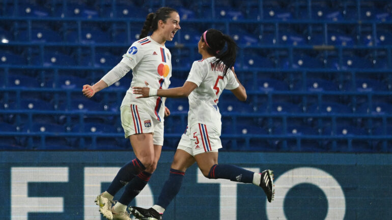 Sara Däbritz buteuse lors du quart retour entre Chelsea et l'OL Féminin