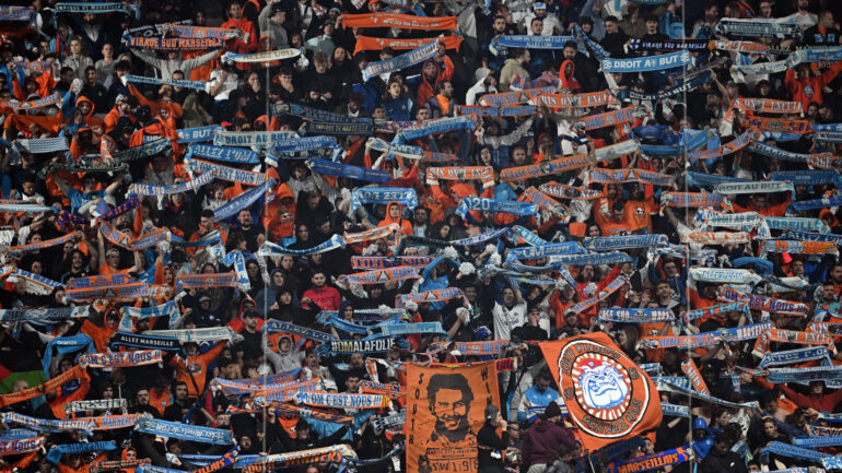 Les supporters marseillais lors d'OM - Montpellier