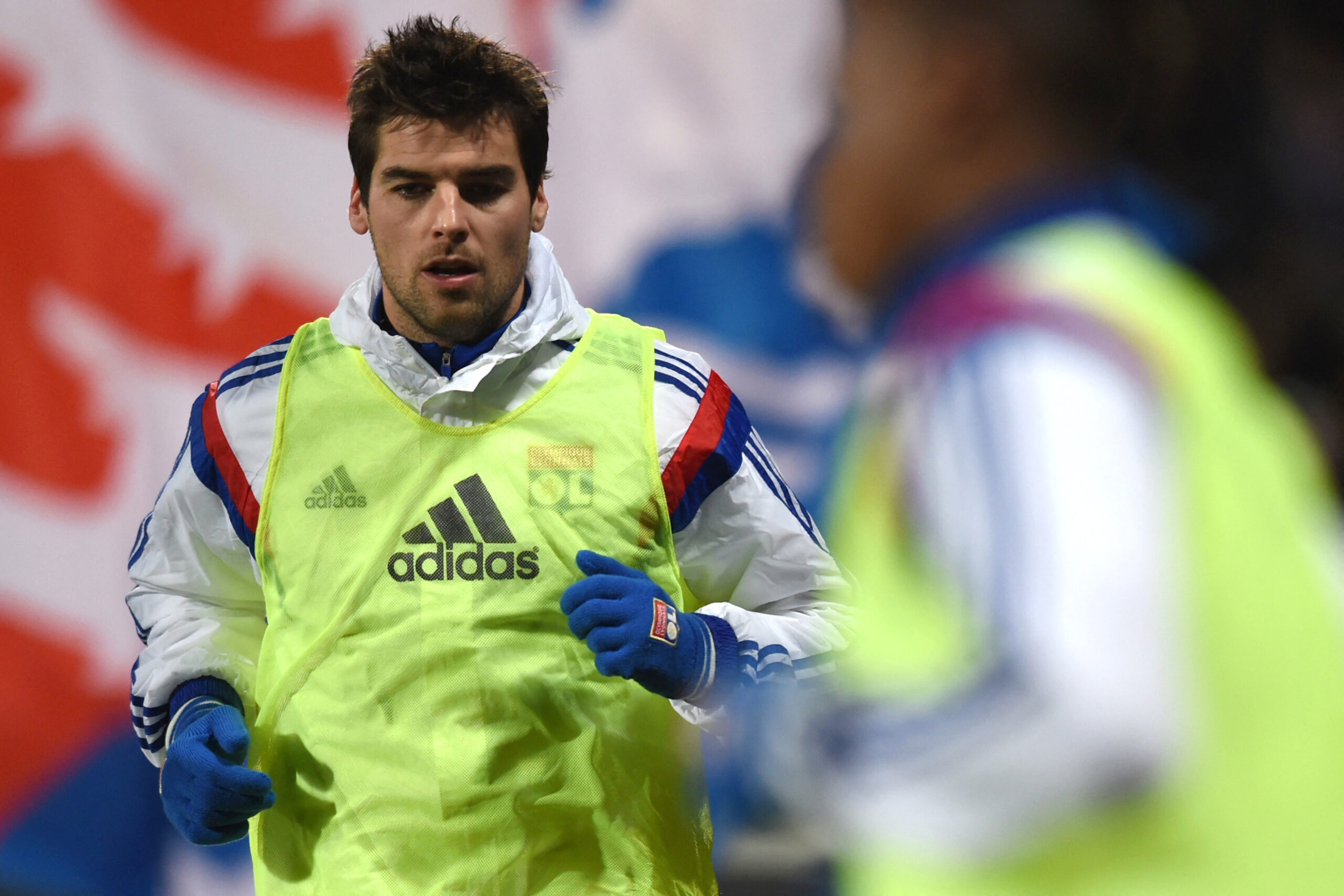 Yoann Gourcuff à l'échauffement de l'OL
