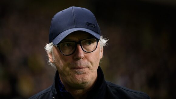 L'entraîneur de l'OL, Laurent Blanc / le 5 avril 2023.