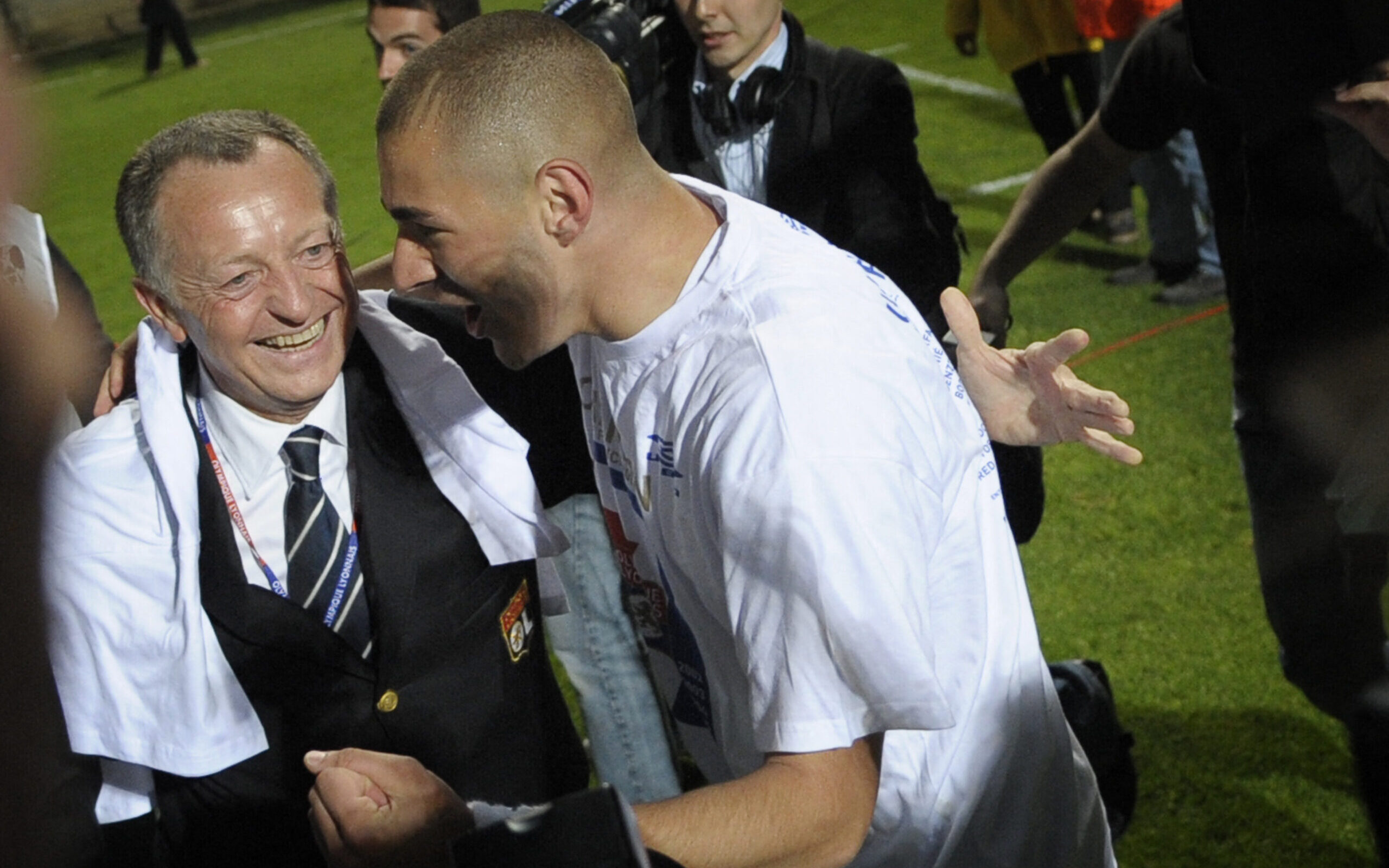 Jean-Michel Aulas et Karim Benzema en 2008