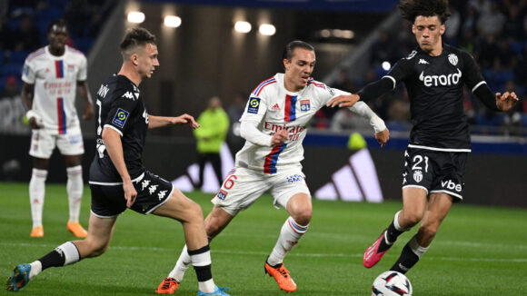 Maxence Caqueret lors d'OL Monaco en mai 2023