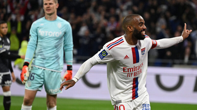 ALexandre Lacazette lors d'OL - Monaco en mai 2023