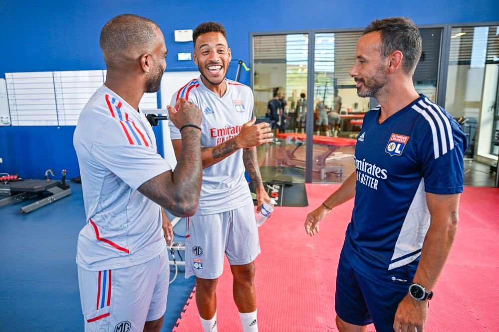 Antonin Da Fonseca en compagnie d'Alexandre Lacazette et Corentin Tolisso
