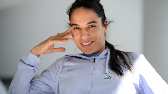 La joueuse de l'OL et des Bleues, Amel Majri