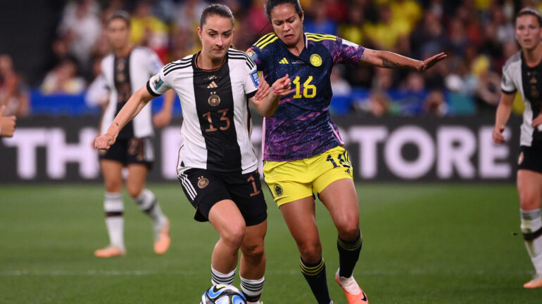 Sara Dabritz avec l'Allemagne contre la Colombie à la Coupe du monde 2023